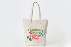 Christmas Wishes &amp; Mistletoe Kisses SVG - Christmas Cut File Product Image 8