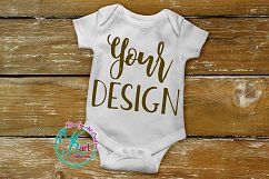 Blank White Baby Onepiece Mockup Bodysuit mock up Product Image 1