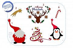 Christmas Machine Embroidery Design Set Merry Christmas Deer Product Image 1