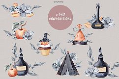 Halloween watercolor set Big autumn watercolor clipart Product Image 4