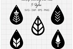 Teardrop Earring Cut Files - 4 File Types Included - SVG EPS DXF PNG Product Image 1