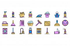Cleaner equipment icons set vector flat Product Image 1