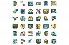 Interaction icons set vector flat Product Image 1