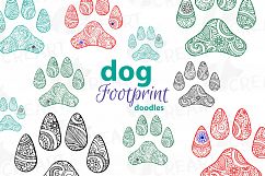 Dog footprint doodle clip art, hand drawn illustration of dog paw print. Vector design for T-shirt, greeting card or poster. png, svg files Product Image 1
