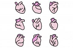 Human heart icons vector flat Product Image 1