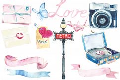 &quot;Bonjour, Paris&quot; watercolor clip art Product Image 3