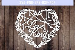 Love Is Kind SVG Cut File, Wedding Papercut, DXF, PDF, PNG Product Image 1