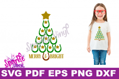 SVG Christmas Cowboy Cowgirl Christmas Horseshoe Tree Merry and Bright Stars Shirt Printable Svg files for cricut silhouette dxf png pdf eps Product Image 1