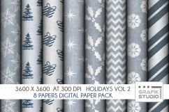 8 Christmas Holiday Digital Pattern Paper Vol 2 Product Image 1