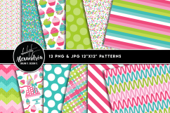 Cupcake Cutie Clipart Graphics &amp; Digital Paper Patterns Bundle Product Image 2