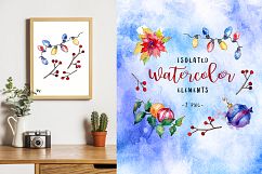 Christmas happy holiday PNG watercolor set Product Image 7