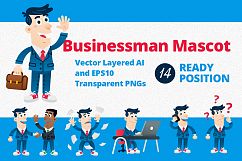 Businessman Mascot - 14 ready position Product Image 1