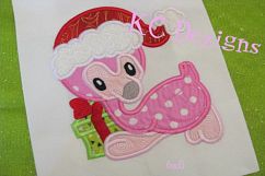 Christmas Baby Flamingo Machine Applique Embroidery Design Product Image 2