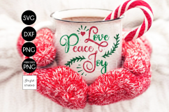 Love Peace Joy CHRISTMAS SVG File, DXF file, PNG file Product Image 1