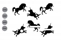 Unicorn Svg files, unicorn monogram svg, Unicorn Silhouette svg, unicorn clipart, unicorn cutting file, Cricut files, svg, dxf, eps, png. Product Image 2