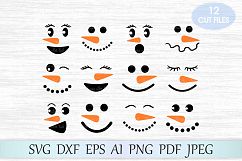 Snowman faces SVG, Snowman SVG, Christmas SVG, Clipart Product Image 1