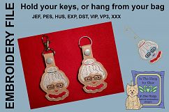 ITH Mrs Santa Key Fob - Embroidery Design Product Image 1