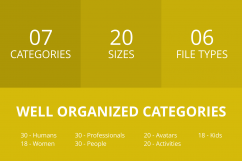 166 People Line Inverted Icons Product Image 3