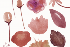 DEER ANTLER FLORAL Clipart Peach Flowers Rustic Floral Bouquets Watercolor Digital Background Paper Wedding graphics Product Image 3