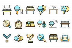 Table tennis icons set vector flat Product Image 1