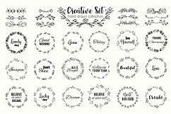 Floral wreath and flourishes set. Vector illustration Product Image 1