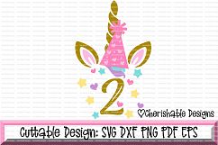 Unicorn Birthday Svg, Birthday SVG, Second Birthday Svg, 2nd Birthday Svg, Unicorn svg cut file, svg pattern, Cricut instant download Product Image 1