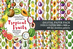 Watercolor tropical fruits clipart Product Image 10