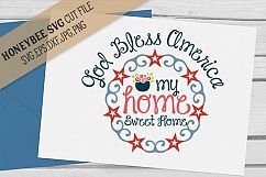 God Bless America My Home Sweet Home SVG Cut File Product Image 1