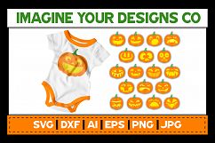 Layered Jack-o-Lantern / Pumpkin Face SVG Bundle Product Image 1