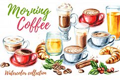 Morning coffee. Watercolor Product Image 1