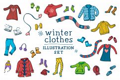 Winter clothes illustration set Product Image 1