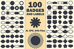 100 Label Shapes Vector Designs Product Image 1