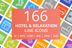 166 Hotel &amp; Relaxation Line Multicolor B/G Icons Product Image 1