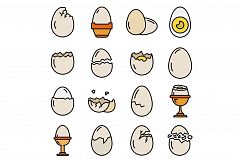 Eggshell icons set vector flat Product Image 1