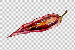 Red pepper vegetables PNG watercolor set Product Image 6