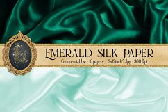 16 Emerald Luxury Silk Satin Cloth Texture Digital Papers Product Image 1