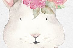 Watercolor Animals, Flowers Clipart Product Image 2