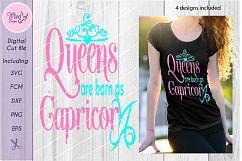 Capricorn svg, Queens are born as, Queen svg, Zodiac svg, Product Image 2