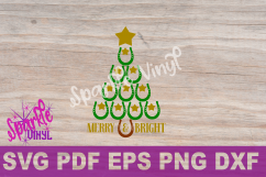 SVG Christmas Cowboy Cowgirl Christmas Horseshoe Tree Merry and Bright Stars Shirt Printable Svg files for cricut silhouette dxf png pdf eps Product Image 6