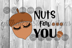 Nuts For You, Acorn, Cute, Onesie, Cut File, SVG. Product Image 1