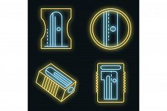 Sharpener icons set vector neon Product Image 1