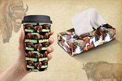 Exotic bison wild animal PNG watercolor set Product Image 6