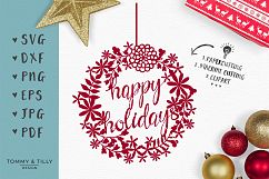 Happy Holidays - SVG EPS DXF PNG PDF JPG Cut File Product Image 1