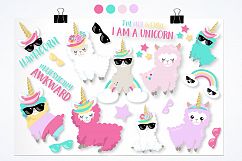 Llama unicorn graphics and illustrations Product Image 2