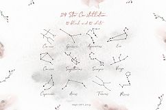 Watercolor Moon &amp; Constellation Flower Leaves and graphics Product Image 3