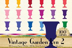 100 Vintage Garden Urn Clip Arts, Antique, Retro, European Product Image 1