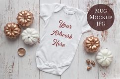 Onsie, Infant bodysuit Mockup, rose gold pumpkins Product Image 1