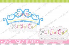  EXCLUSIVE Princess Crown Monogram Font Frame SVG &amp; DXF Cut File Product Image 1