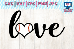 baseball svg, heart svg, baseball shirt, sports svg, softball svg, love svg, cricut softball, cricut baseball, cricut cut files, silhouette Product Image 1