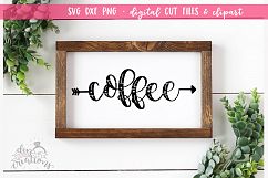 Coffee hand lettered - SVG - DXF - PNG Cut Files Product Image 1